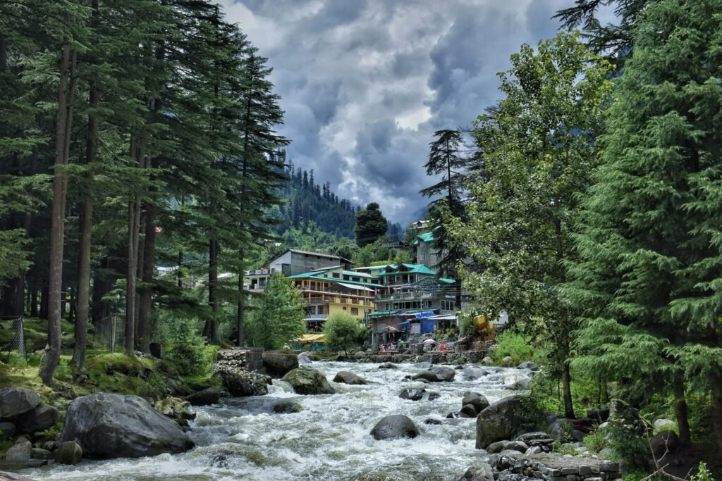 Manali valley under snow